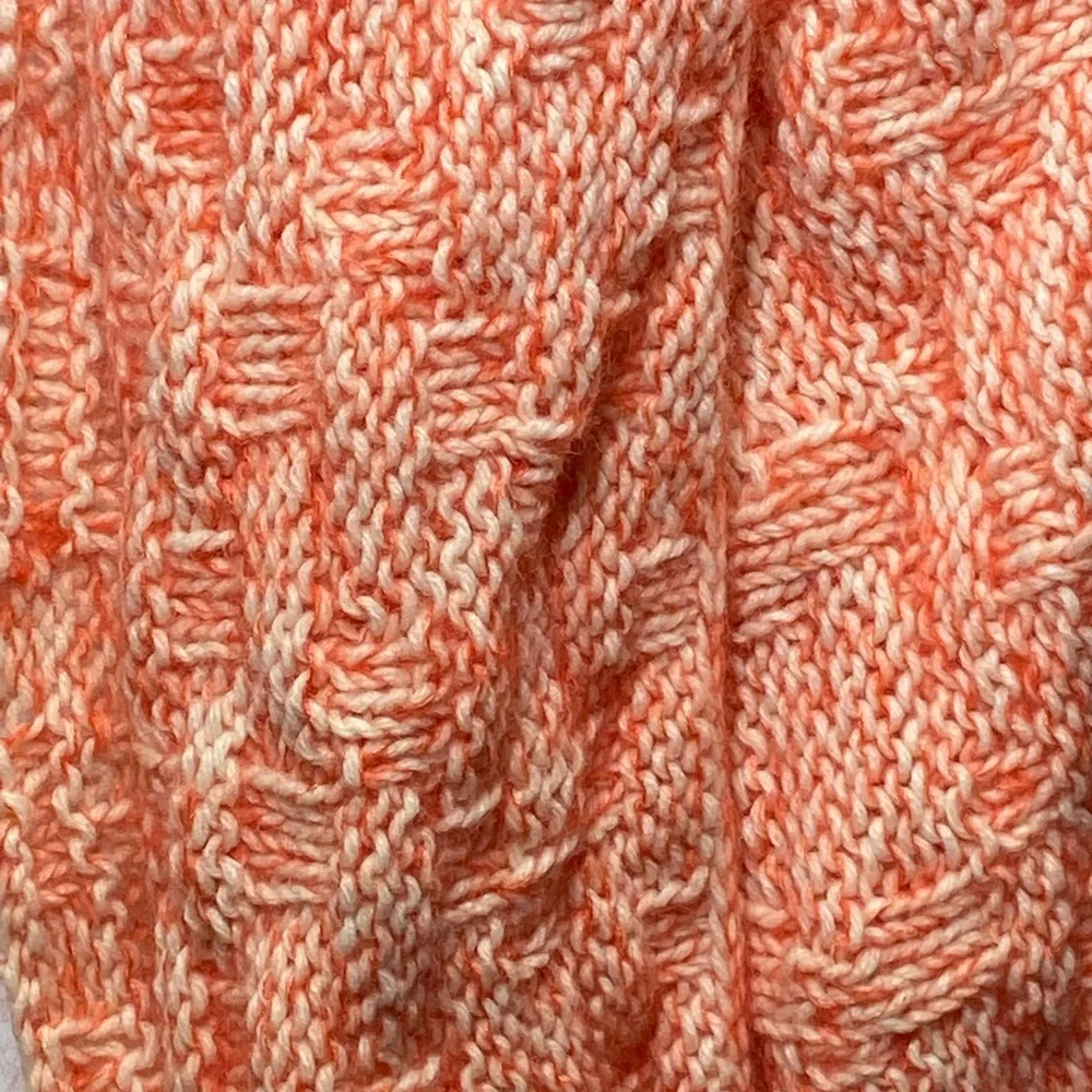 Chic Orange and White Infinity Knit Scarf
